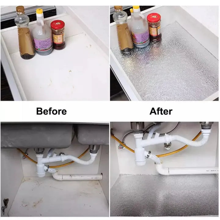 Silver Foil Kitchen Sticker (60×200cm) – Waterproof & Heat-Resistant Self-Adhesive Sheet