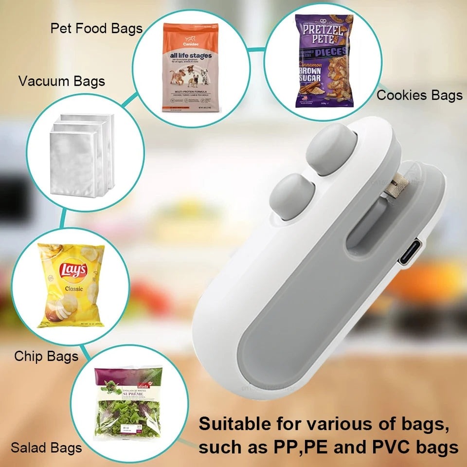Mini Portable Heat Sealer Machine – USB Rechargeable Bag Resealer for Fresh Food Storage