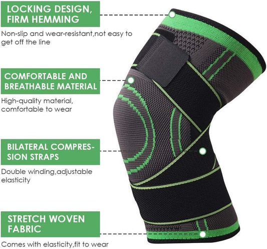 3D Pressure Weave Knee Support Band – Adjustable Compression Brace for Men & Women