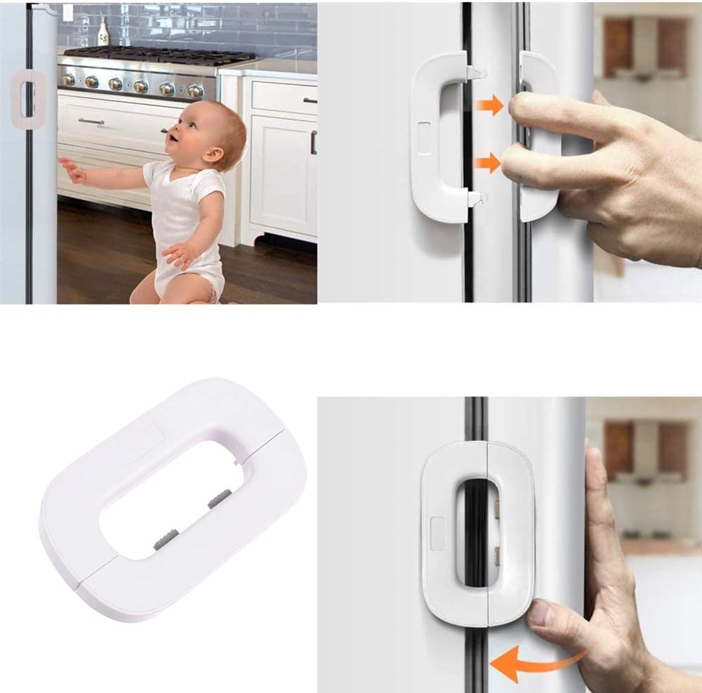 Fridge & Freezer Child Safety Lock – Self-Adhesive, Easy One-Hand Use