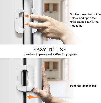 Fridge & Freezer Child Safety Lock – Self-Adhesive, Easy One-Hand Use
