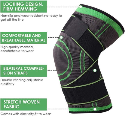 3D Pressure Weave Knee Support Band – Adjustable Compression Brace for Men & Women