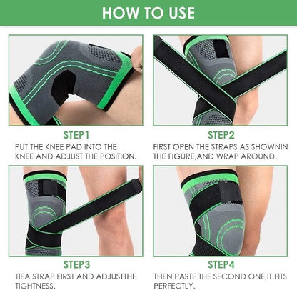 3D Pressure Weave Knee Support Band – Adjustable Compression Brace for Men & Women